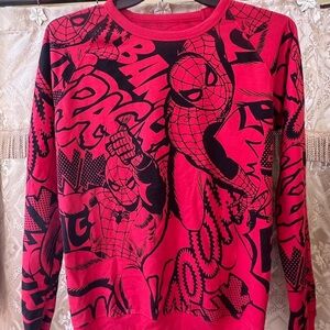 Disney Marvel Spider-Man Sz Small Sweatshirt We Love Fine Red and Black